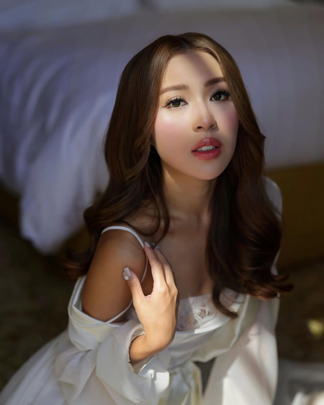 Amara Dressing Robe with lace trim slipdress