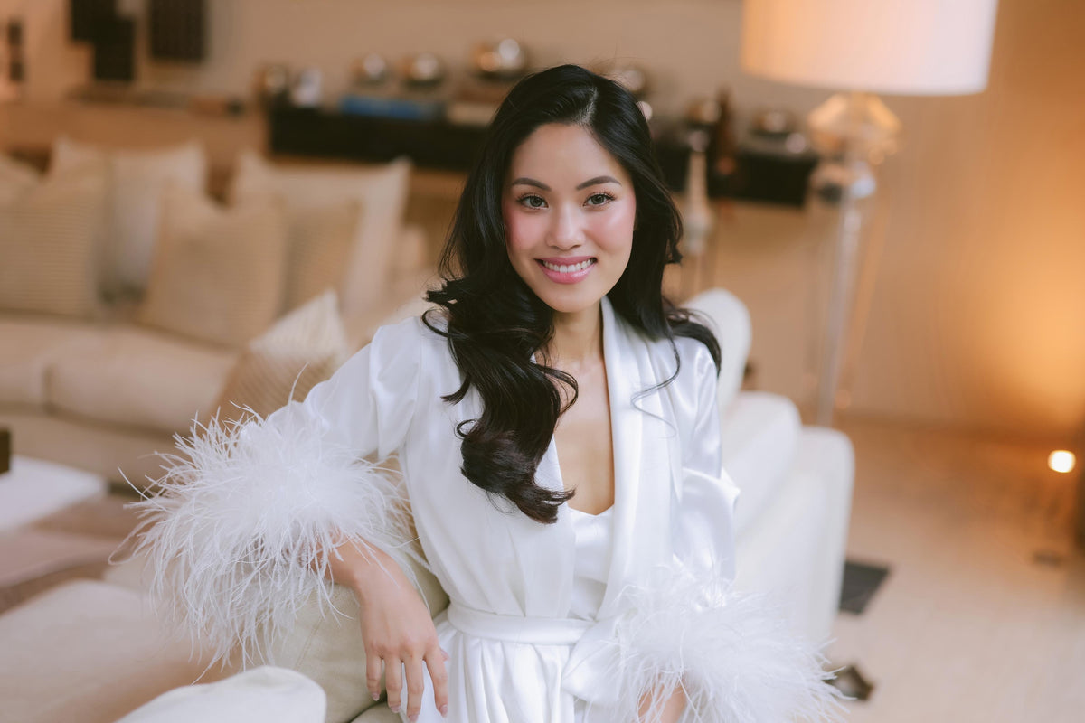 Cornelia Dressing Robe  ( Boa Feathers ) Italian Silk